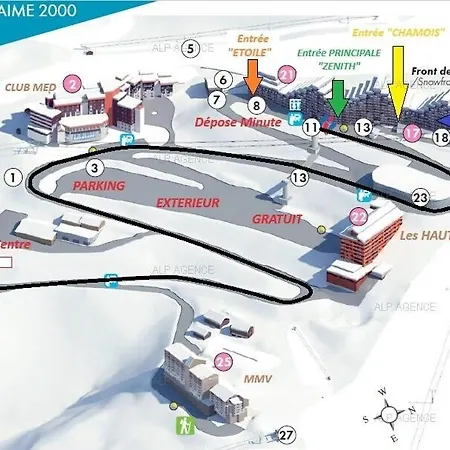 Aime 2000 - 3/4 Pers - Aime 2000 - Partie Zodiaque - L44a2 - Plagne Aime 2000 Mae-9264 *